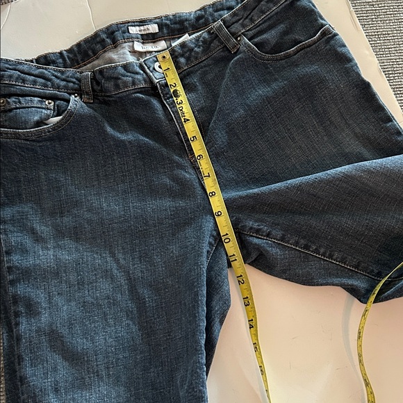 Liz & Co. Dark Blue stretch capris denim Jeans with cuffs size 14 - Picture 9 of 14